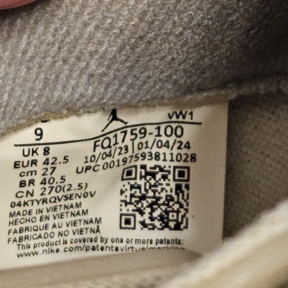 Jordan Spizike Low Coconut Milk Sneakers Shoes Mens Size 9 - Picture 9 of 10